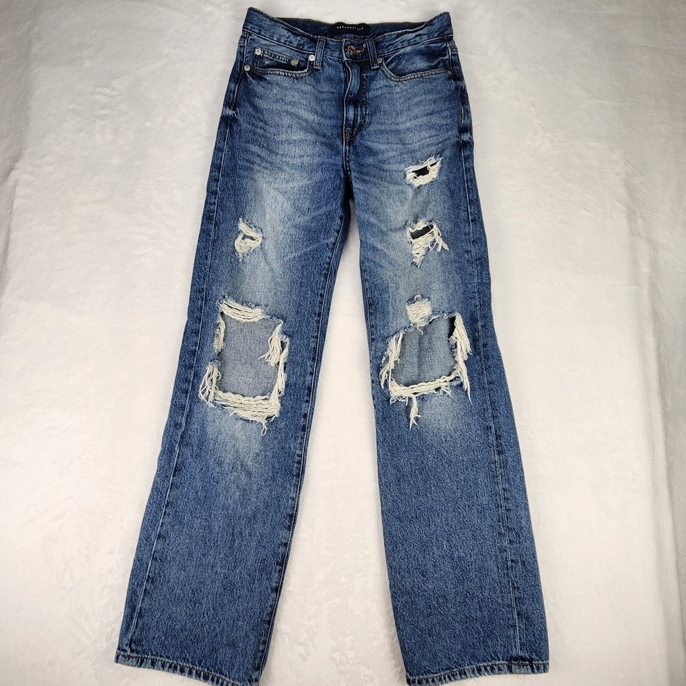 Aeropostale Aero Skater Jean Size 00 R Medium Wash Distressed Destroyed